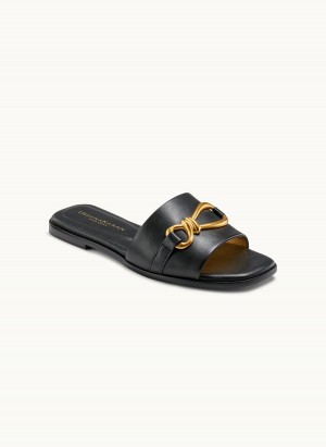 Donna Karan Haylen Flat Sandals Black | AU_DK52181