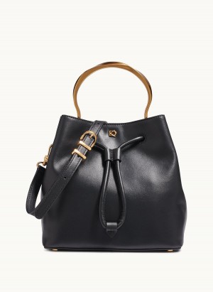 Donna Karan Lawrence Bucket Satchel Black | AU_DK98136