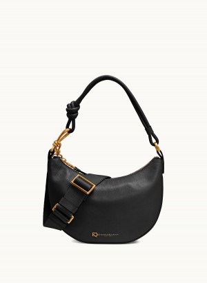 Donna Karan Roslyn Small Hobo Bag Black / Gold | AU_DK90149