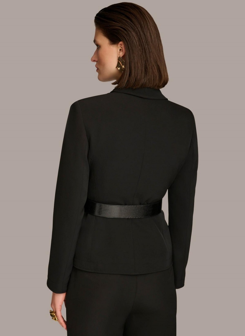 Donna Karan Belted Blazer Jacket Black | AU_DK29255