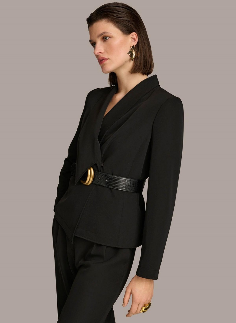 Donna Karan Belted Blazer Jacket Black | AU_DK29255