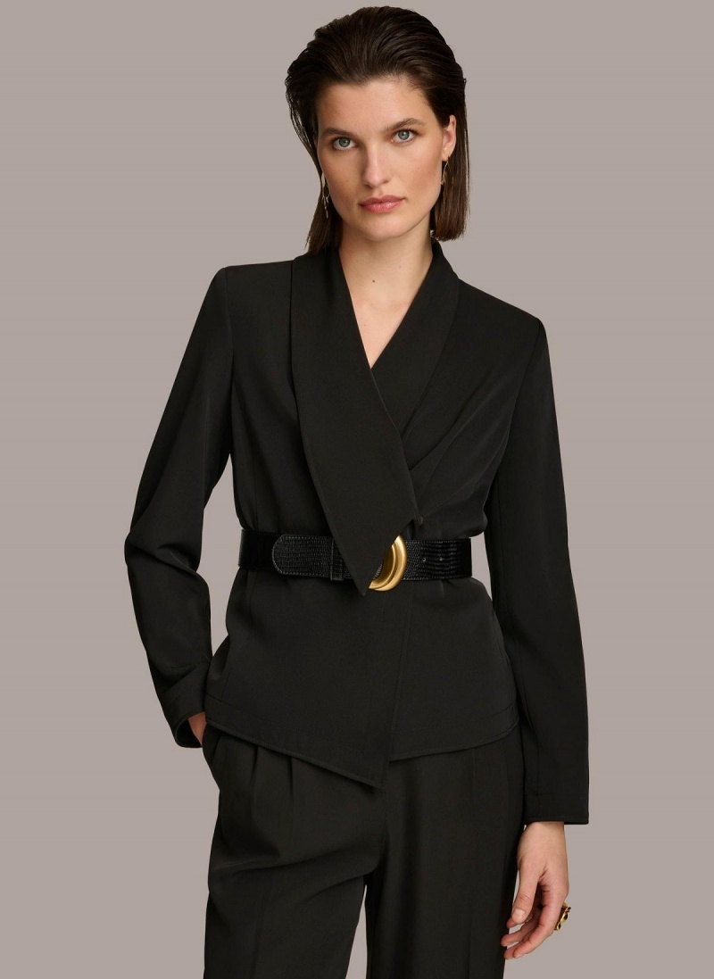 Donna Karan Belted Blazer Jacket Black | AU_DK29255