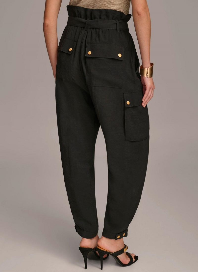 Donna Karan Belted Cargo Pants Black | AU_DK20564