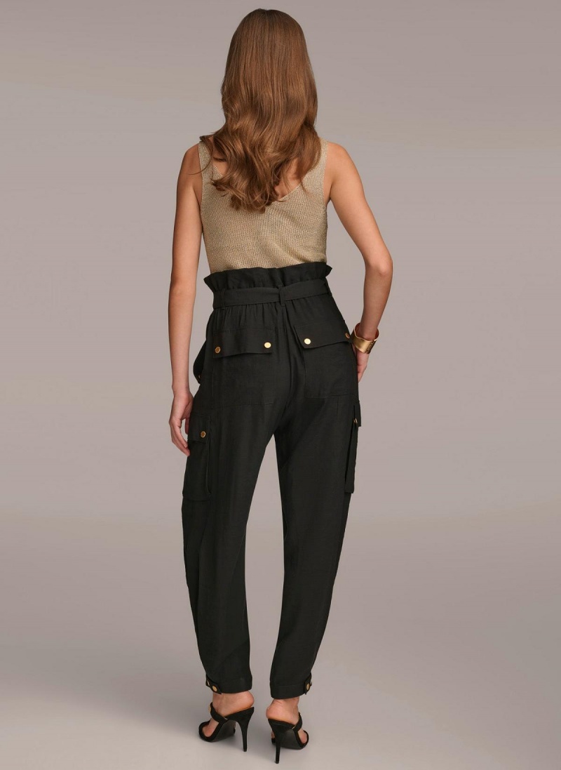 Donna Karan Belted Cargo Pants Black | AU_DK20564