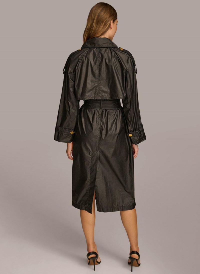 Donna Karan Belted Light Weight Trench Outerwear Black | AU_DK40920