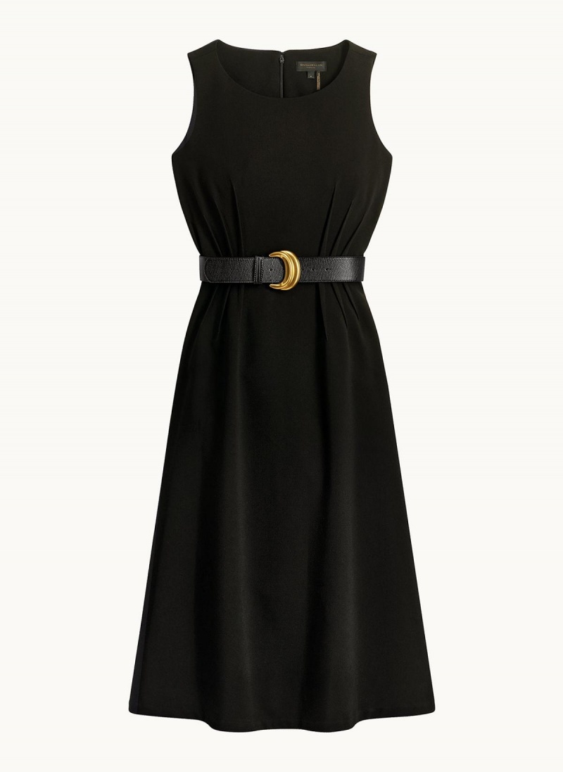 Donna Karan Belted Midi Dress Black | AU_DK67162