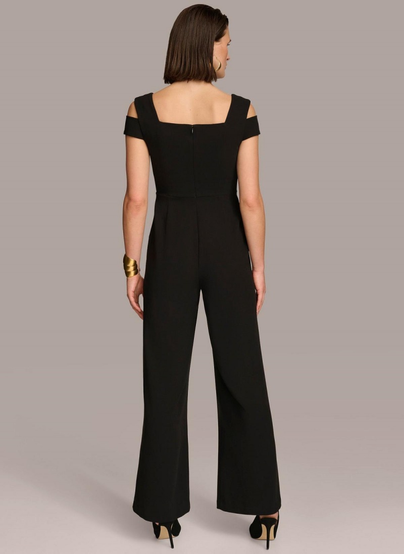 Donna Karan Cold Shoulder  Jumpsuit Black | AU_DK88051