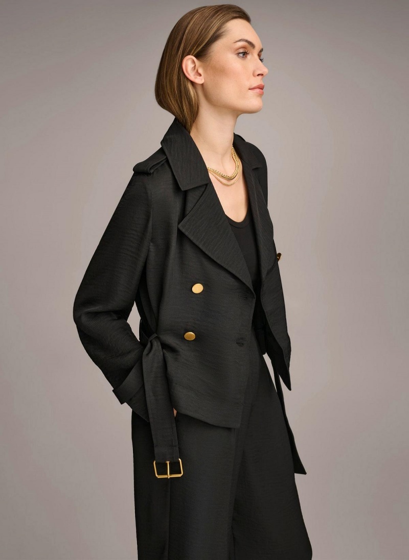 Donna Karan Double Breasted Blazer Jacket Black | AU_DK26458