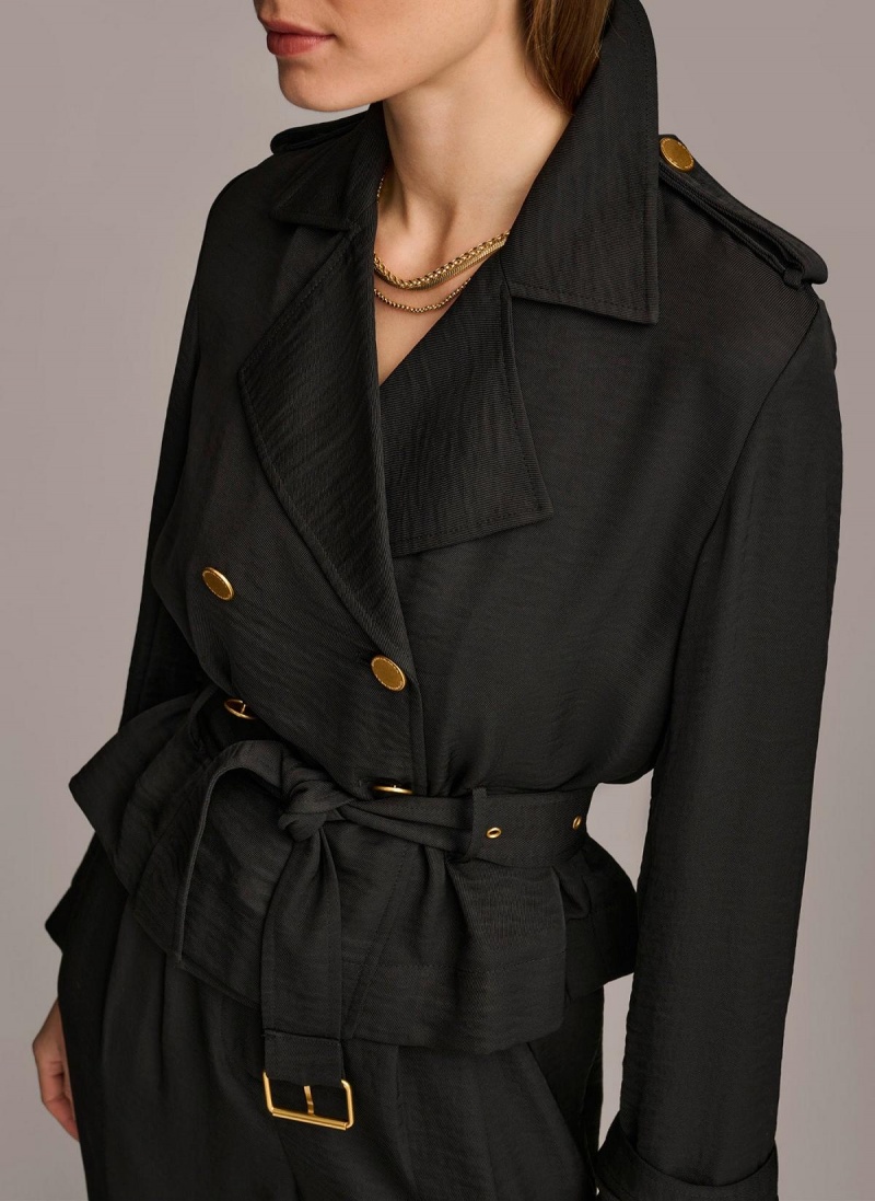 Donna Karan Double Breasted Blazer Jacket Black | AU_DK26458