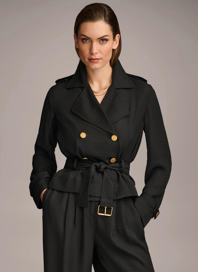 Donna Karan Double Breasted Blazer Jacket Black | AU_DK26458