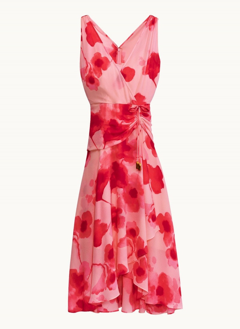 Donna Karan Floral Midi Dress Pink | AU_DK44763