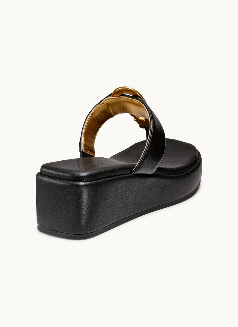 Donna Karan Harlyn Wedge Sandals Black | AU_DK41969