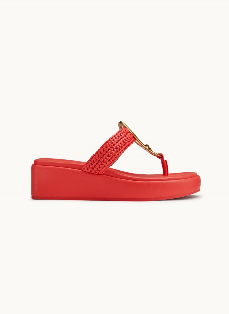 Donna Karan Harlyn Wedge Sandals Red | AU_DK43810