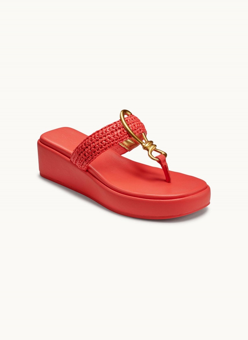 Donna Karan Harlyn Wedge Sandals Red | AU_DK43810