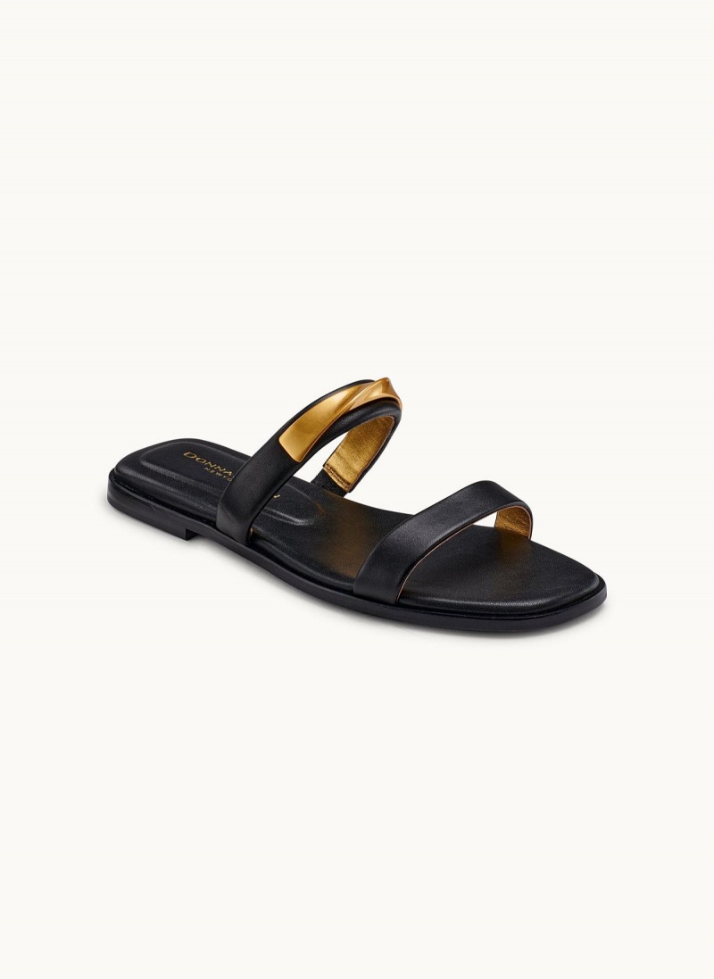 Donna Karan Harmoni Flat Sandals Black | AU_DK67363