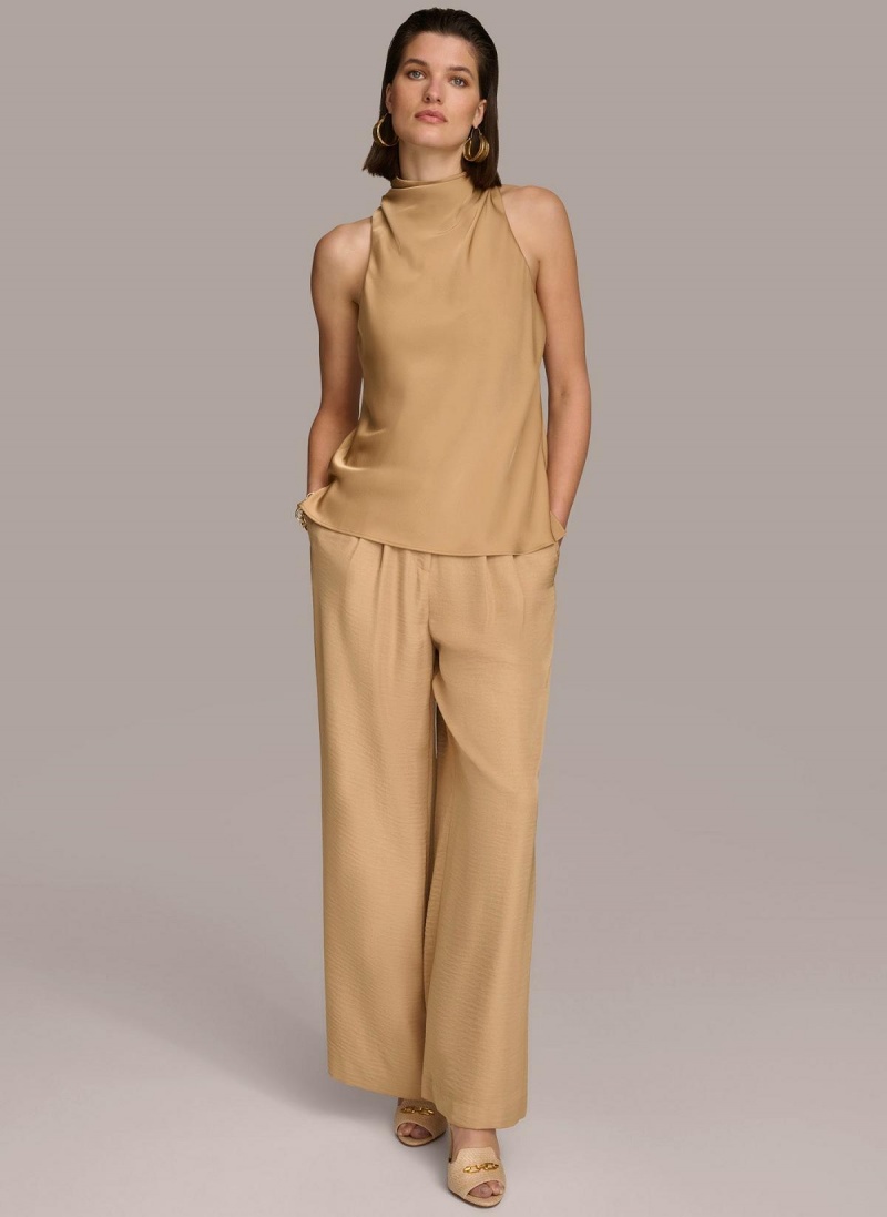 Donna Karan High Drape Neck Sweaters and Tops Gold | AU_DK79752