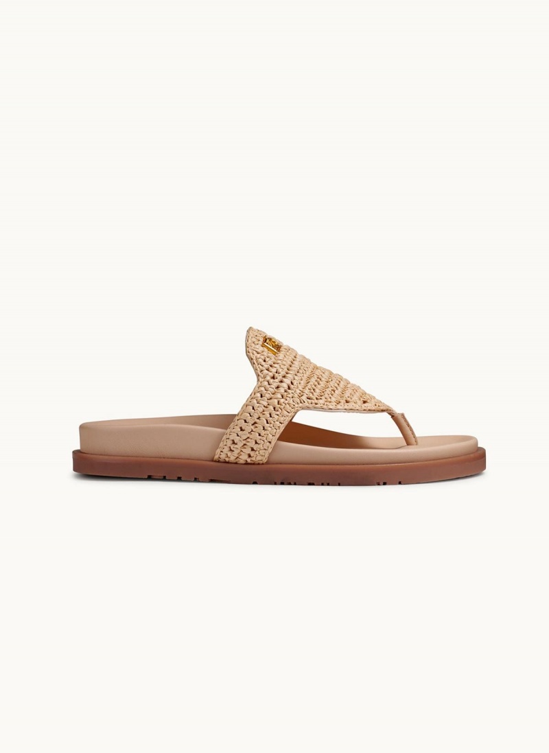 Donna Karan Hira Flat Sandals Beige / Beige | AU_DK76152