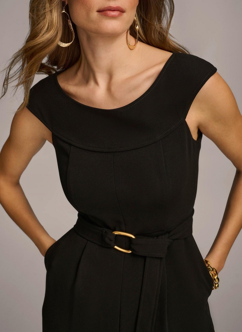 Donna Karan Jumpsuit With Hardware Belt Jumpsuit Black | AU_DK37126