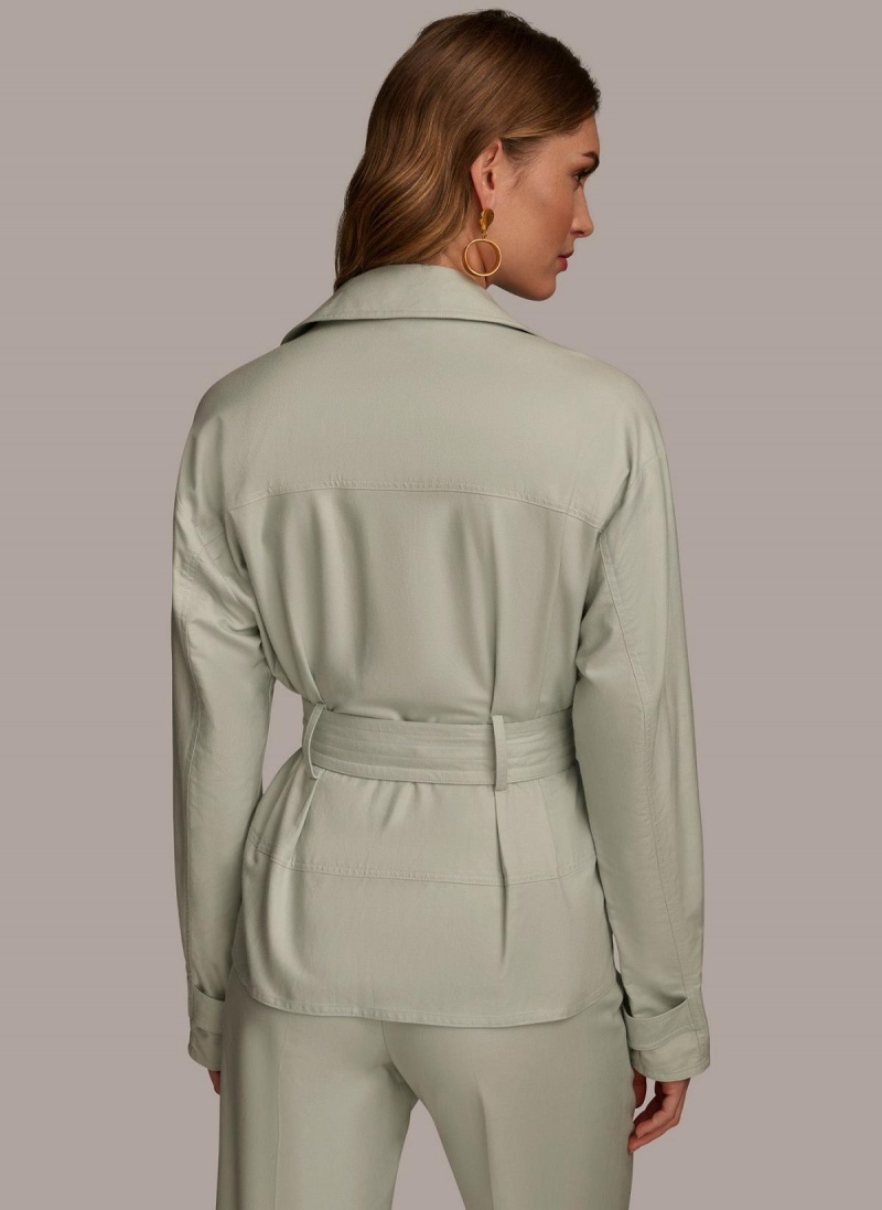 Donna Karan Long Sleeve Belted Utility Jacket Blue | AU_DK42597