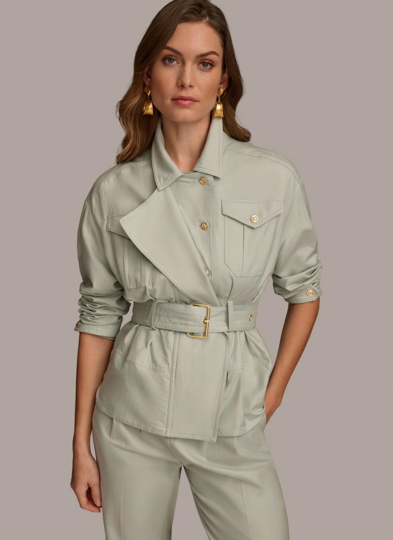 Donna Karan Long Sleeve Belted Utility Jacket Blue | AU_DK42597