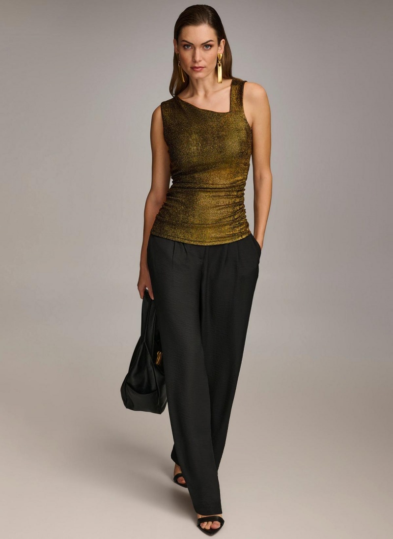 Donna Karan Metallic Tank Sweaters and Tops Black | AU_DK43690