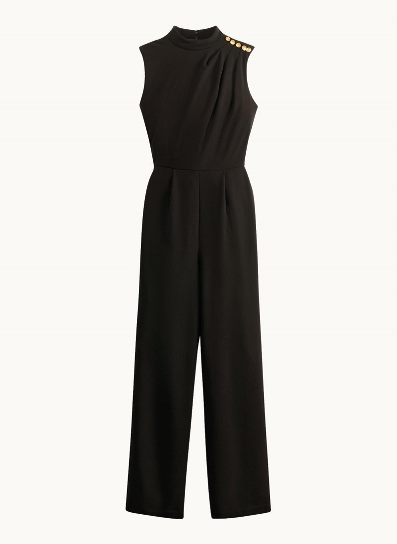 Donna Karan Mock Neck With Pockets Jumpsuit Black | AU_DK16201