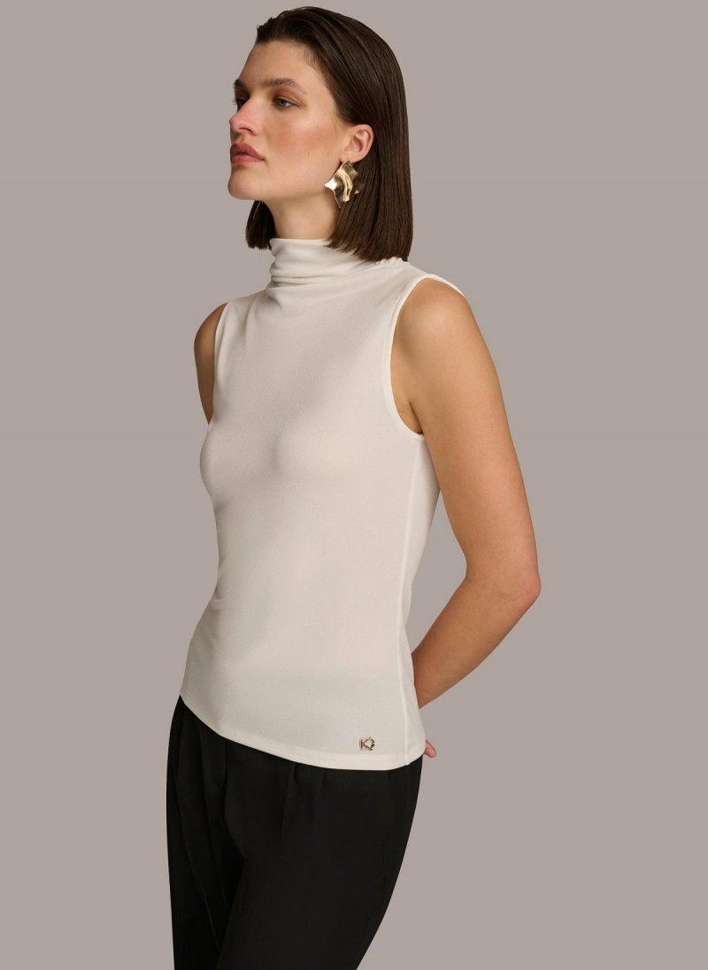 Donna Karan Mockneck Sweaters and Tops Cream | AU_DK64898