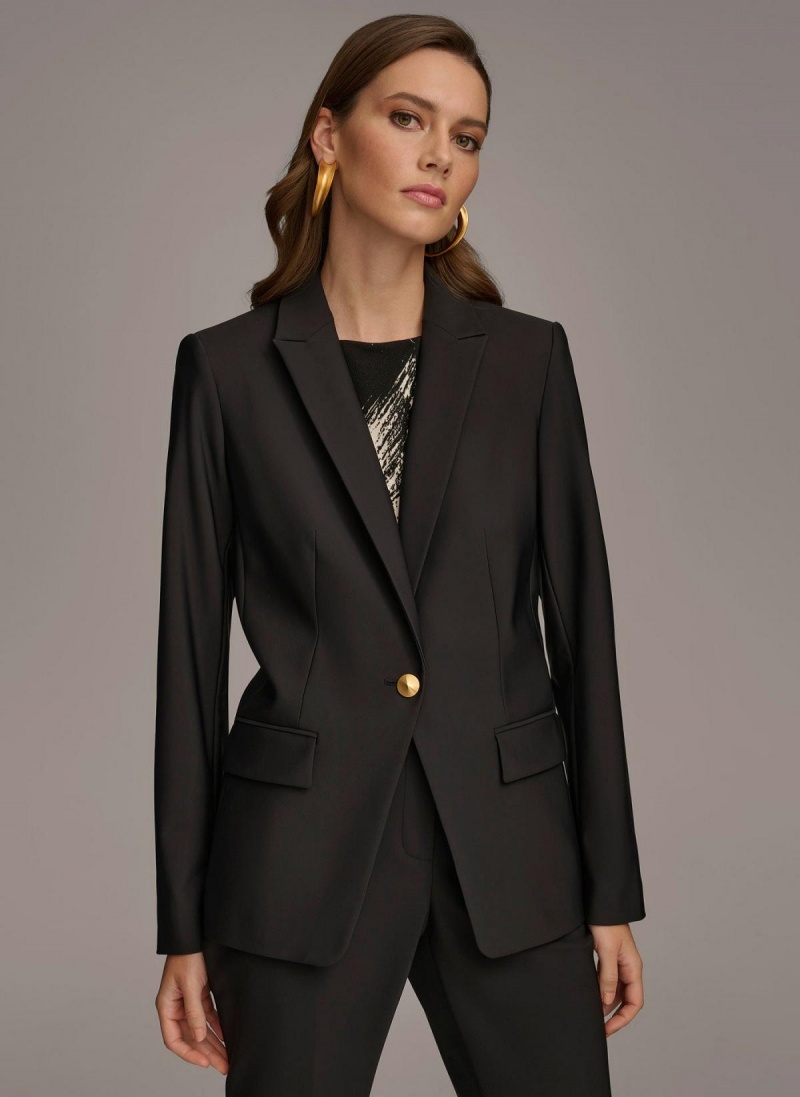 Donna Karan One Button Jacket Black | AU_DK95386