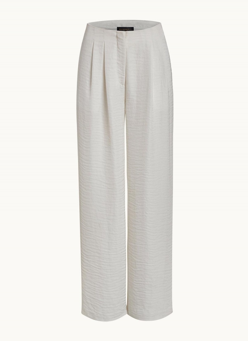 Donna Karan Pleated Wide Leg Pants Cream | AU_DK95433