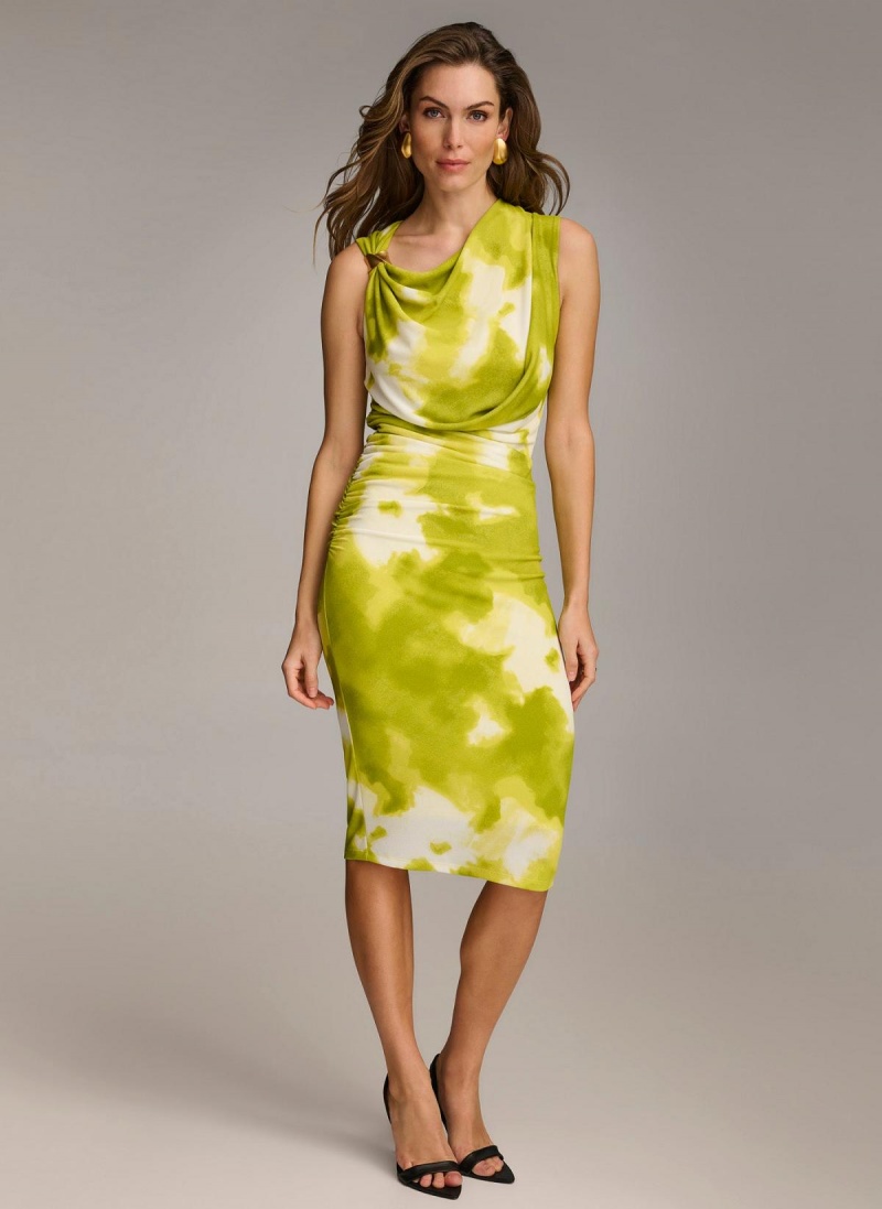 Donna Karan Print cowl Neck Dress Multicolor | AU_DK97085