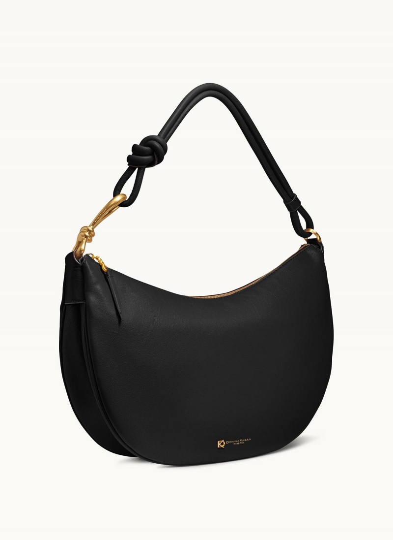 Donna Karan Roslyn Large Hobo Bag Black / Gold | AU_DK81386