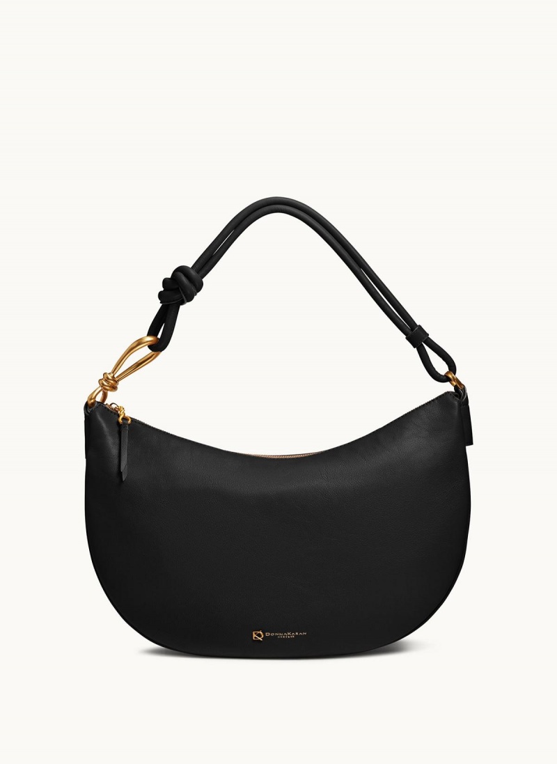 Donna Karan Roslyn Large Hobo Bag Black / Gold | AU_DK81386