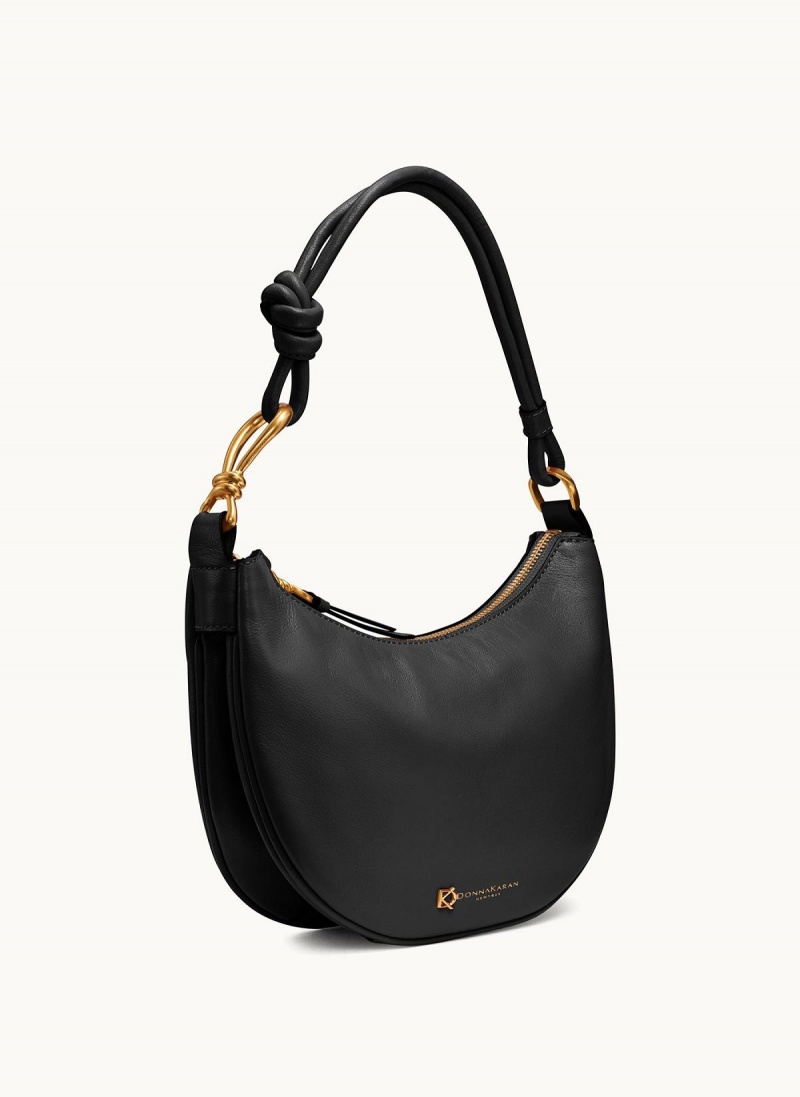 Donna Karan Roslyn Small Hobo Bag Black / Gold | AU_DK90149