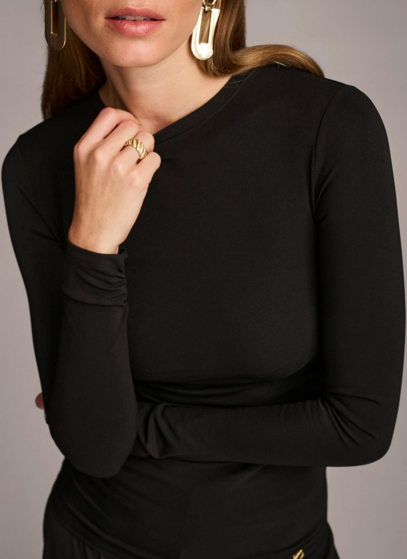 Donna Karan Ruched Detail Sweaters and Tops Black | AU_DK31279