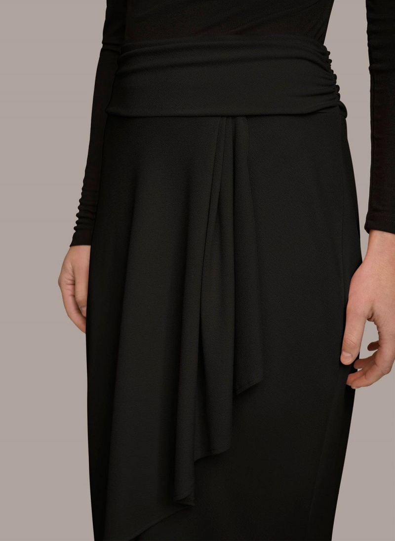 Donna Karan Ruched Skirt Black | AU_DK71511