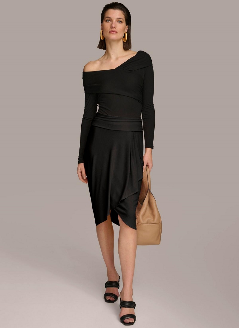 Donna Karan Ruched Skirt Black | AU_DK71511