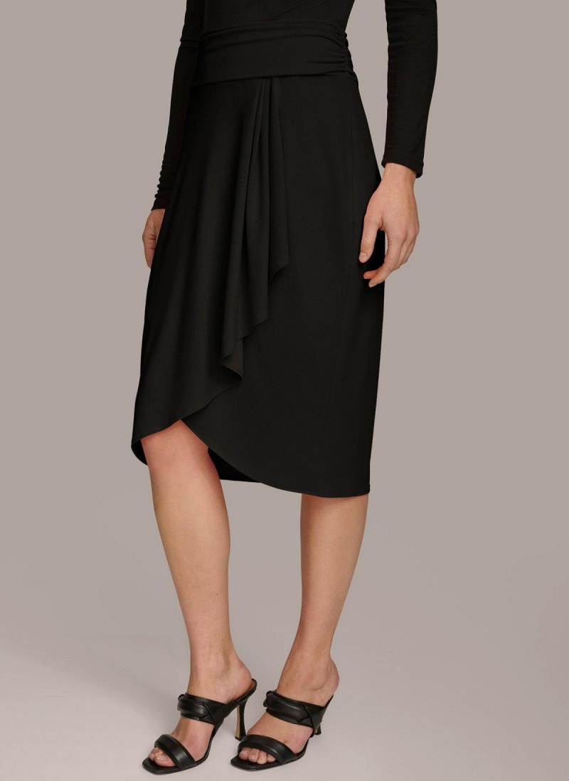 Donna Karan Ruched Skirt Black | AU_DK71511