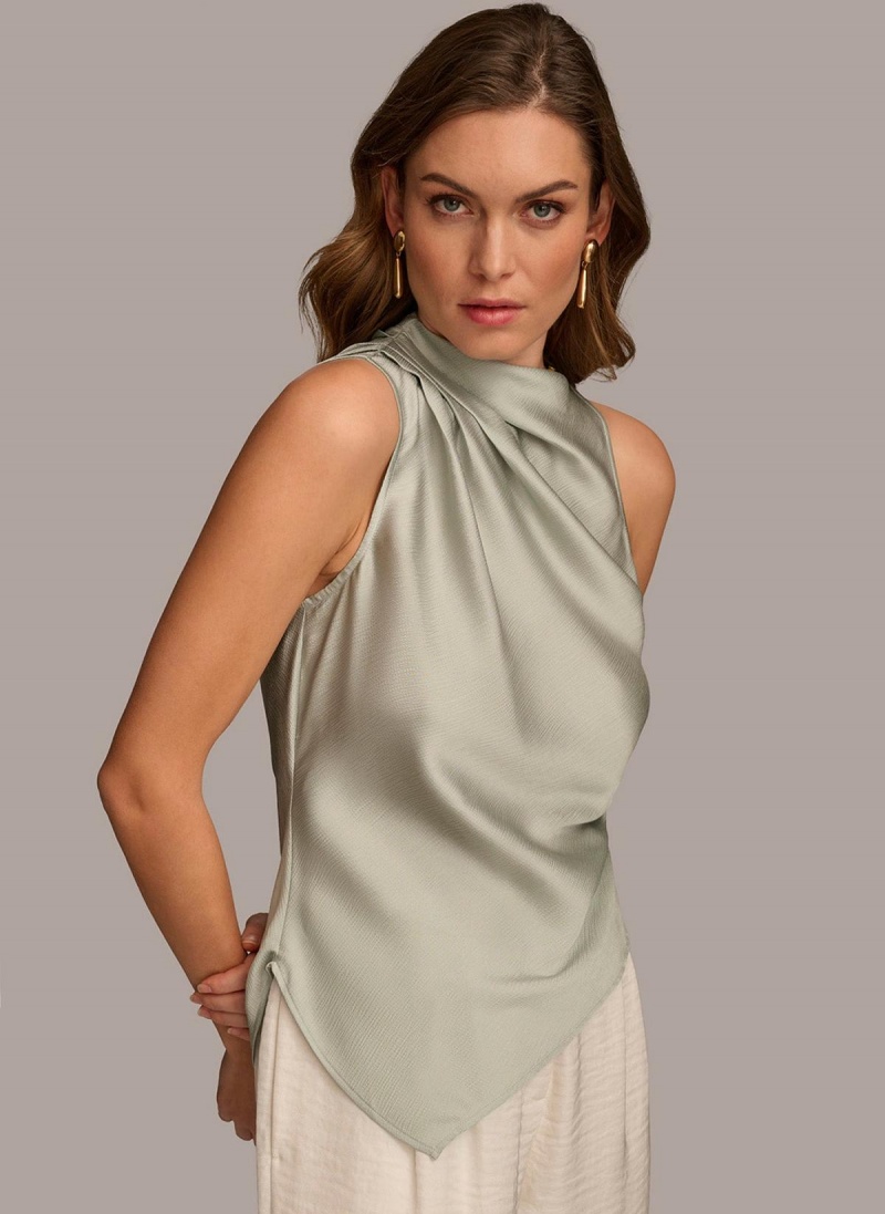 Donna Karan Ruched With Angled Hem Sweaters and Tops Grey | AU_DK97968