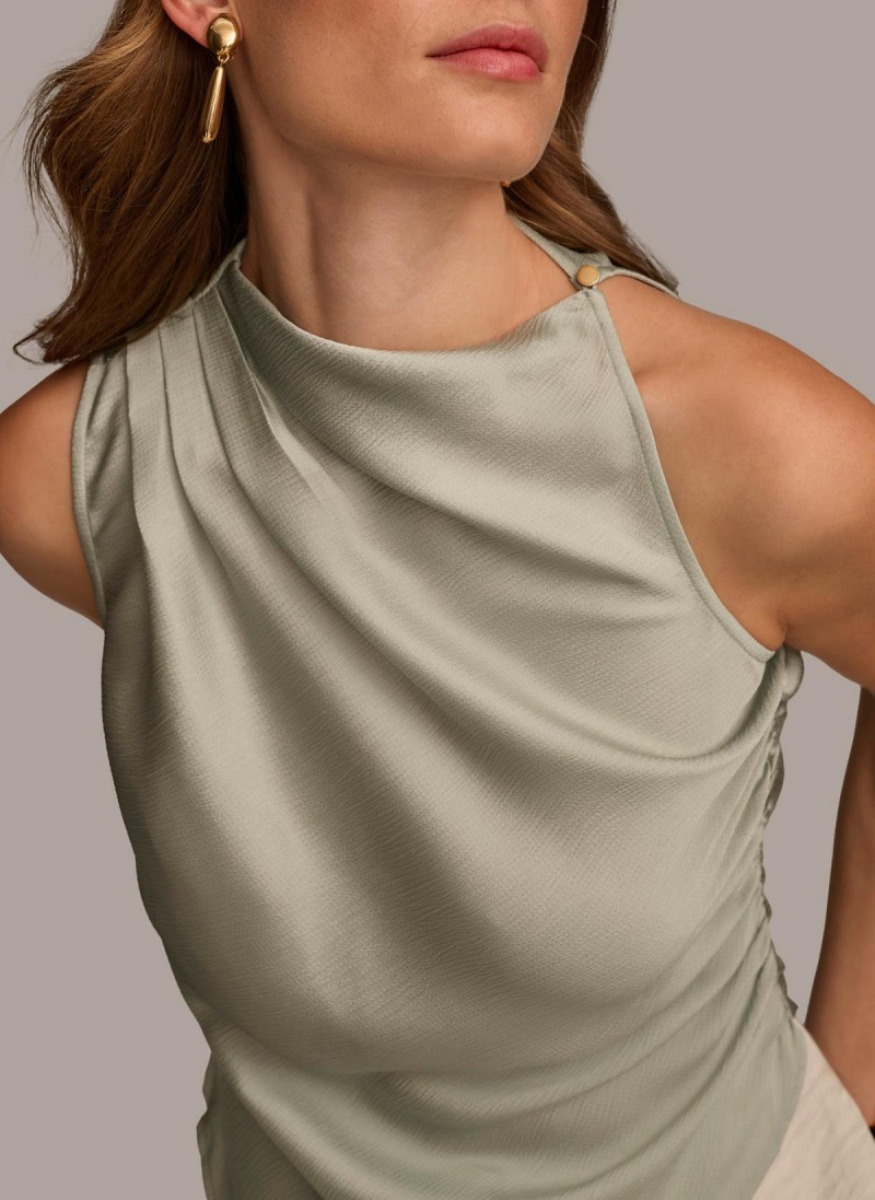 Donna Karan Ruched With Angled Hem Sweaters and Tops Grey | AU_DK97968