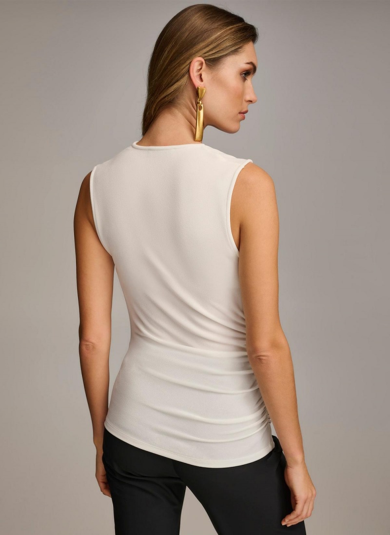 Donna Karan Shoulder Hardware Sweaters and Tops Cream | AU_DK86202