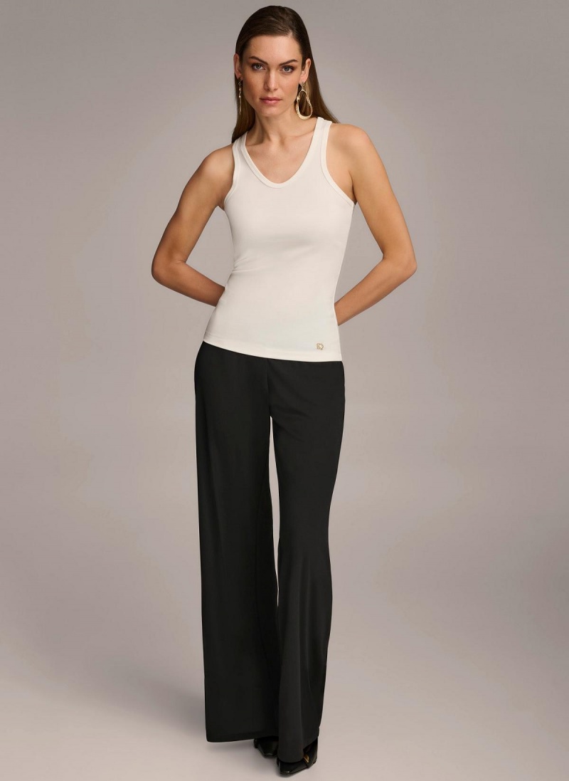 Donna Karan Sleeveless Knit Shell Sweaters and Tops Cream | AU_DK75515