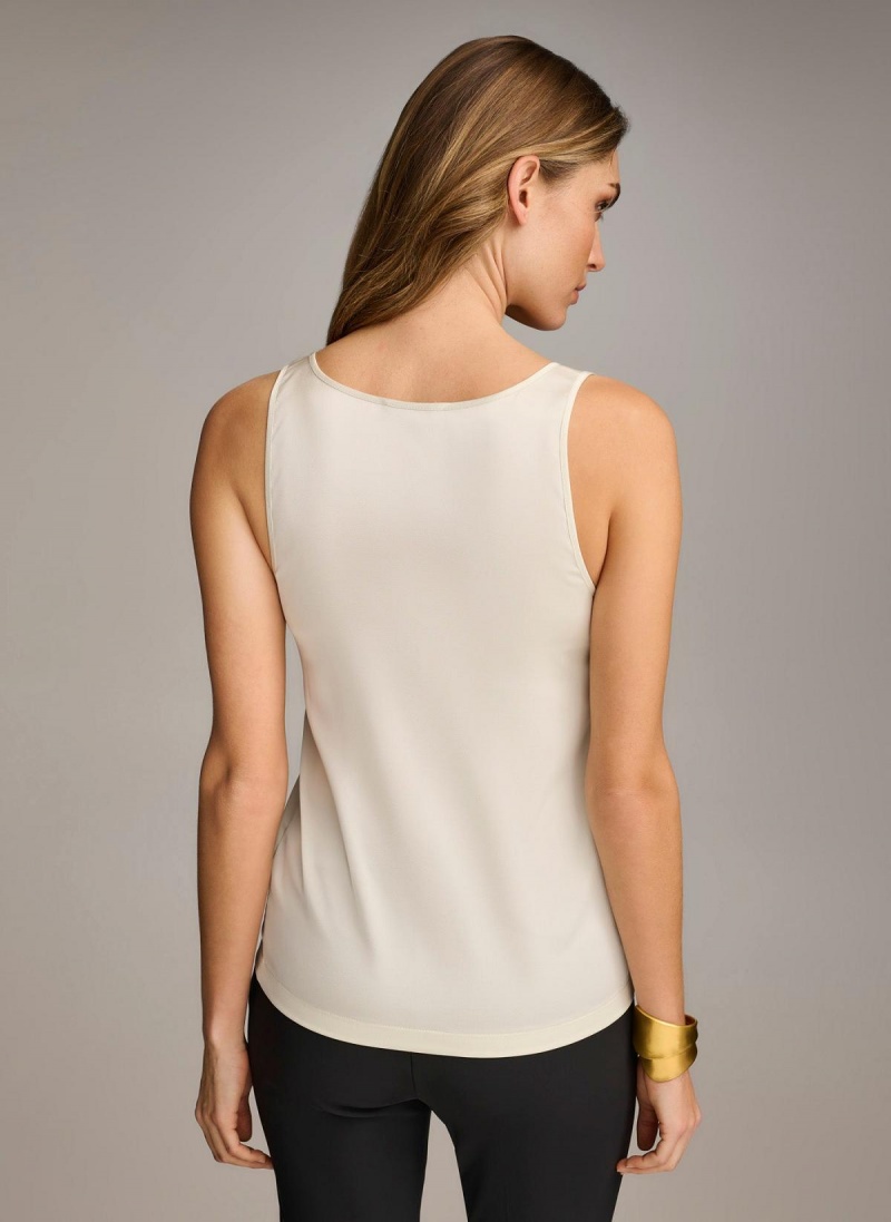 Donna Karan Sleeveless Shell Sweaters and Tops Cream | AU_DK32835