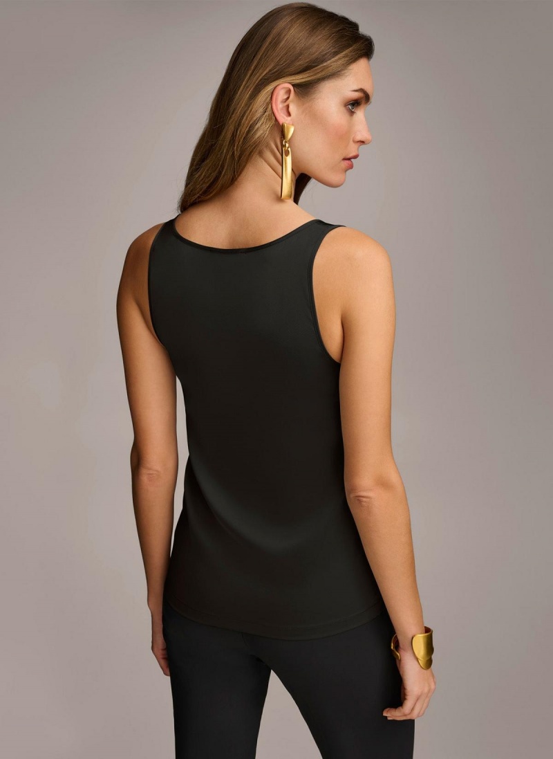 Donna Karan Sleeveless Shell Sweaters and Tops Black | AU_DK12605