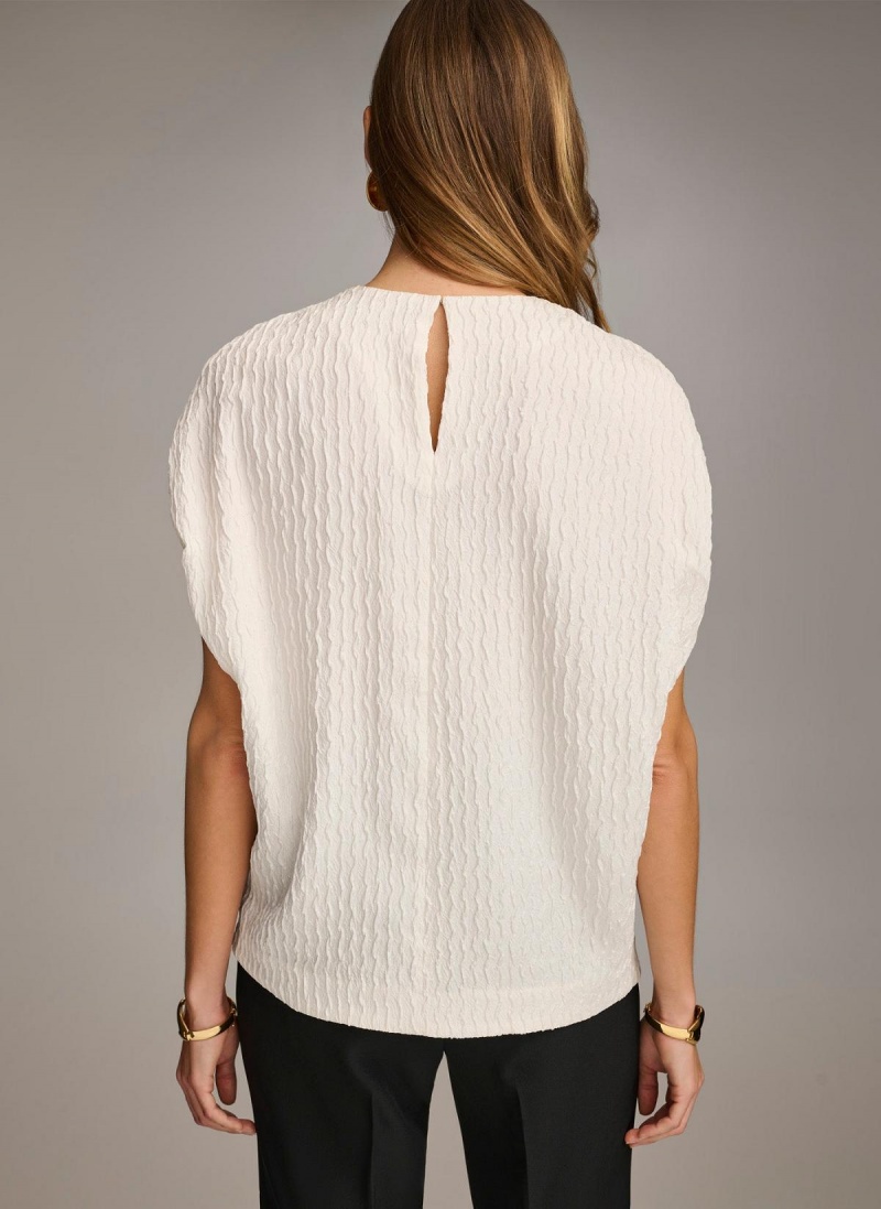 Donna Karan Textured Sweaters and Tops White | AU_DK97525