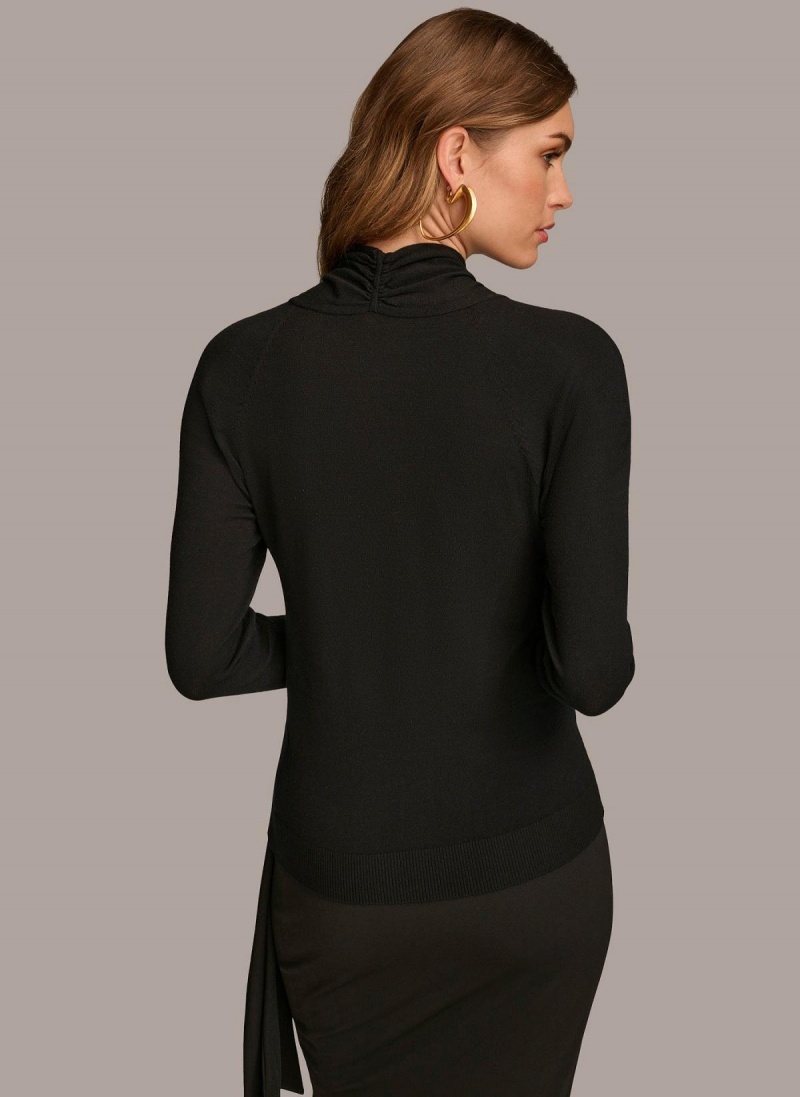 Donna Karan Twist Front Sweaters and Tops Black | AU_DK24897