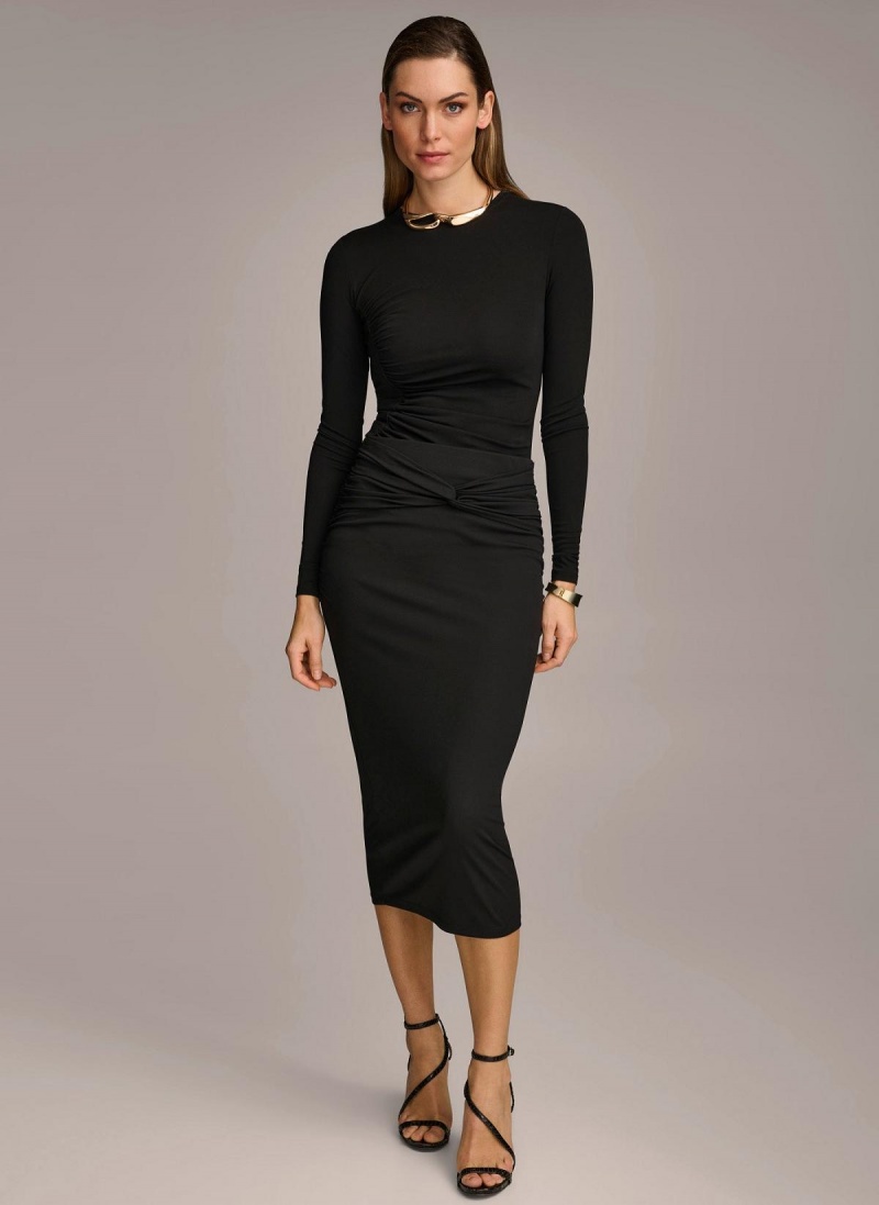 Donna Karan Twist Waist Skirt Black | AU_DK28668