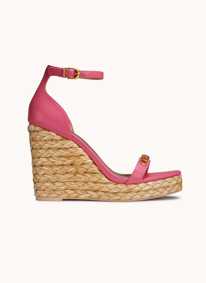 Donna Karan Yulissa Ankle Strap Espadrille Heels Rose | AU_DK41982