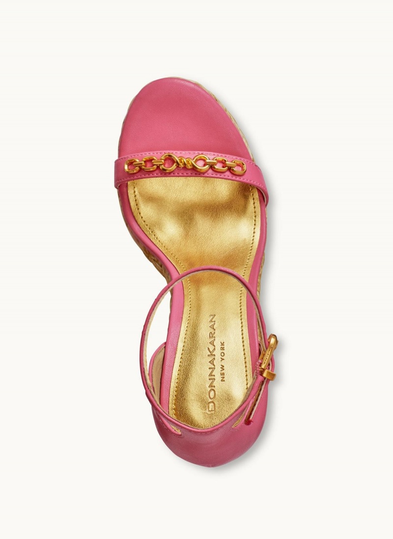 Donna Karan Yulissa Ankle Strap Espadrille Sandals Rose | AU_DK65142