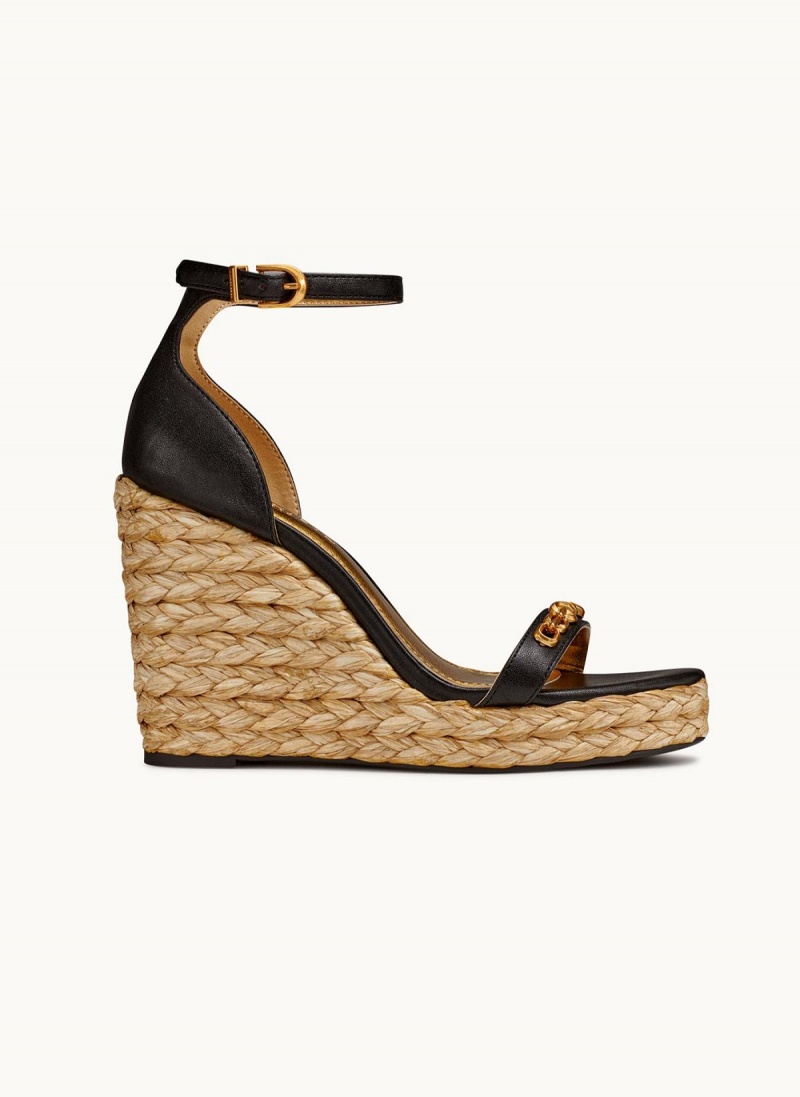 Donna Karan Yulissa Ankle Strap Espadrille Sandals Black | AU_DK39788