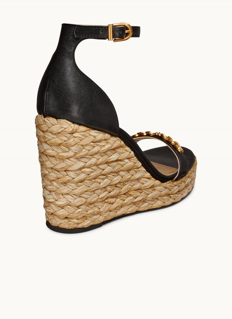 Donna Karan Yulissa Ankle Strap Espadrille Sandals Black | AU_DK39788